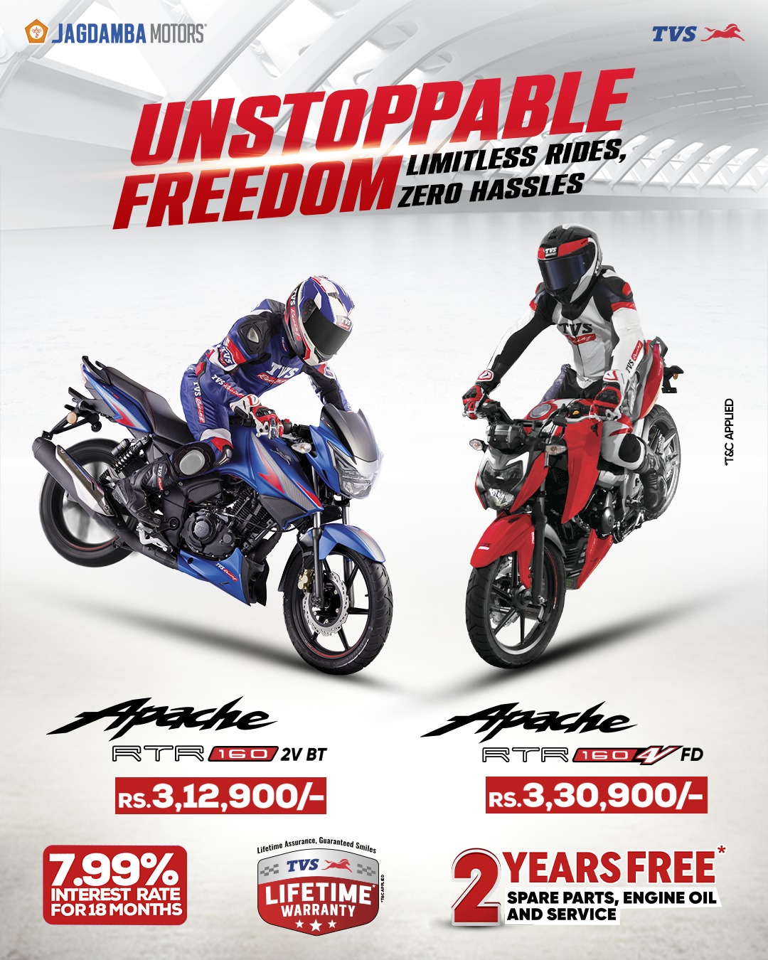 TVS 2 Years Free Spare parts